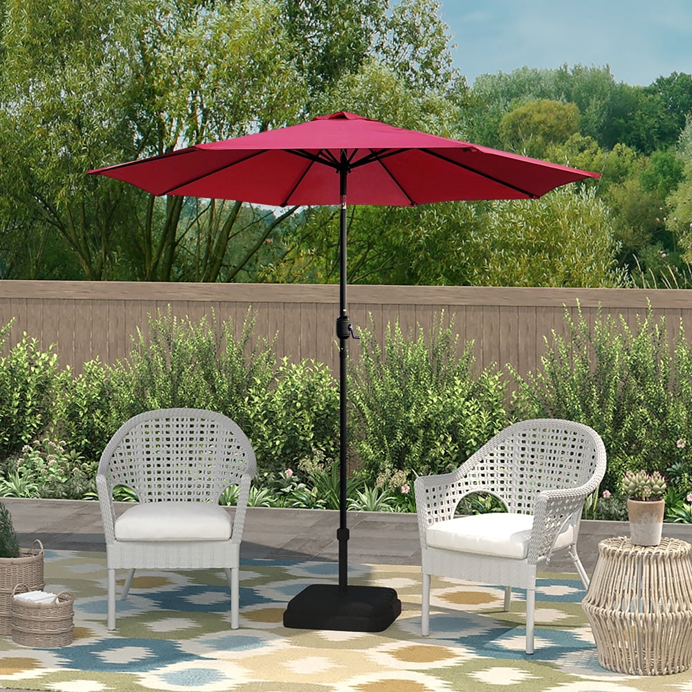 9ft Patio Umbrella with Crank and Tilt Red O50901