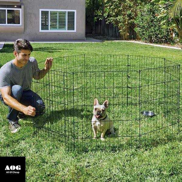 Adjustable Black Exercise Pen for Dogs A42989
