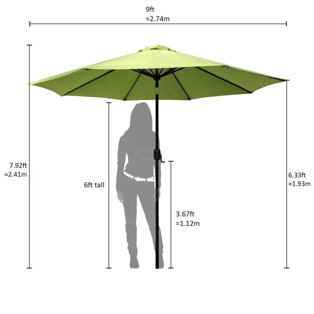 9ft Patio Umbrella with Crank and Tilt Red O50901