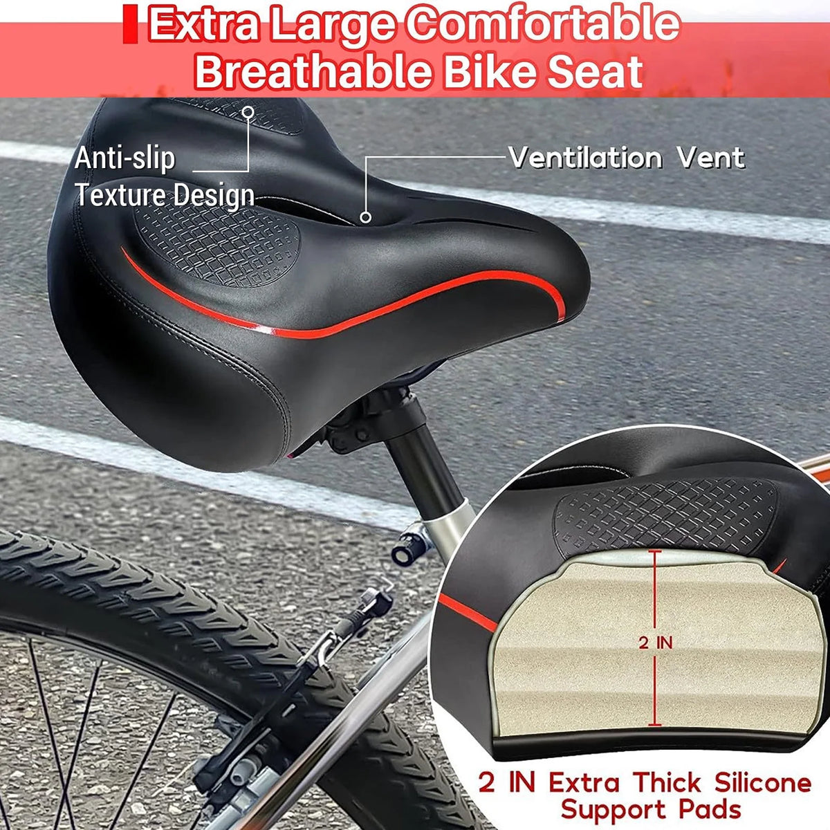 Breathable Bike Seat with Absorbing Ball N471854