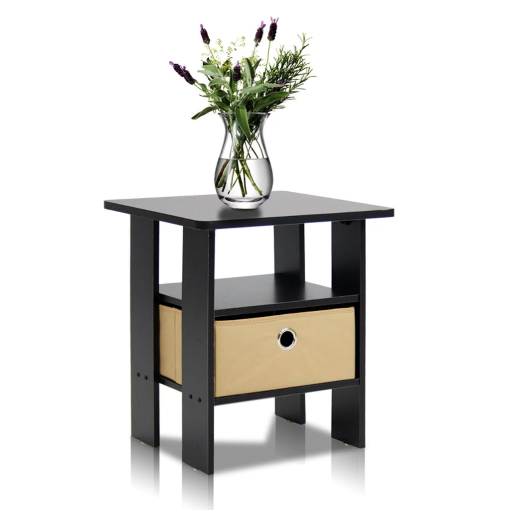 Engineered Wood End Table with Bin Drawer D7780