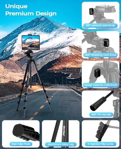 67" Aluminum Tripod with Phone Holder & Wireless Remote G2206
