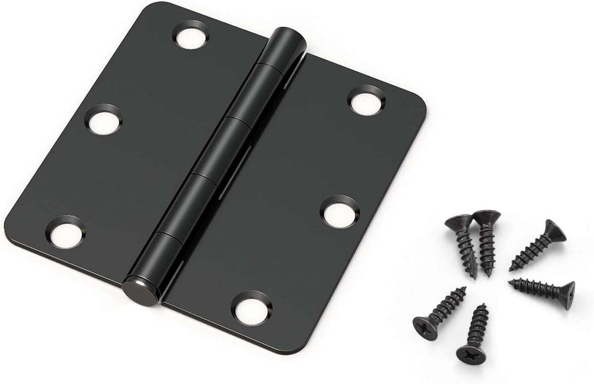 Matte Black 3.5 Inch X 3.5 Inch Interior Door Hinges Pack of 24 I41217