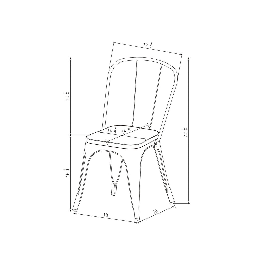 Black High Back Dining Chair Set of 2 Z653208