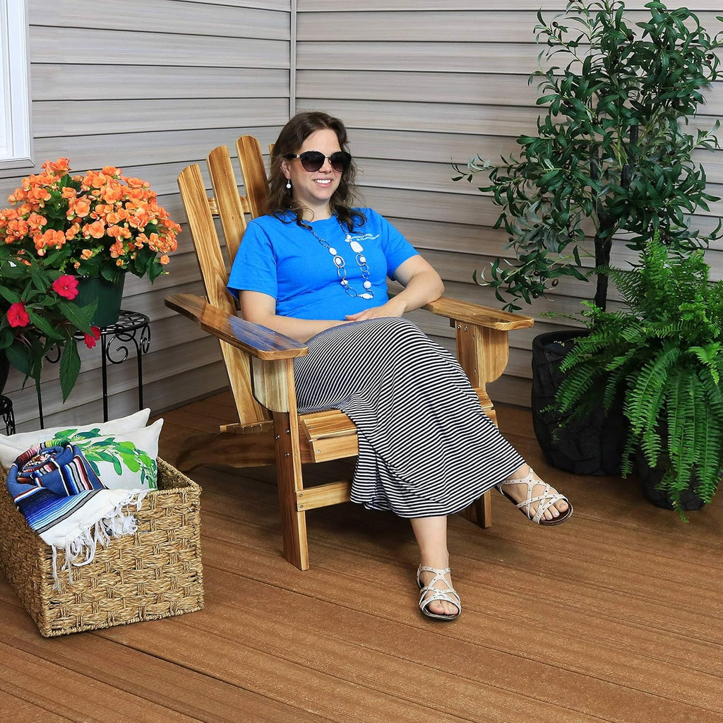 Natural Fir Wood Adirondack Chair H3872