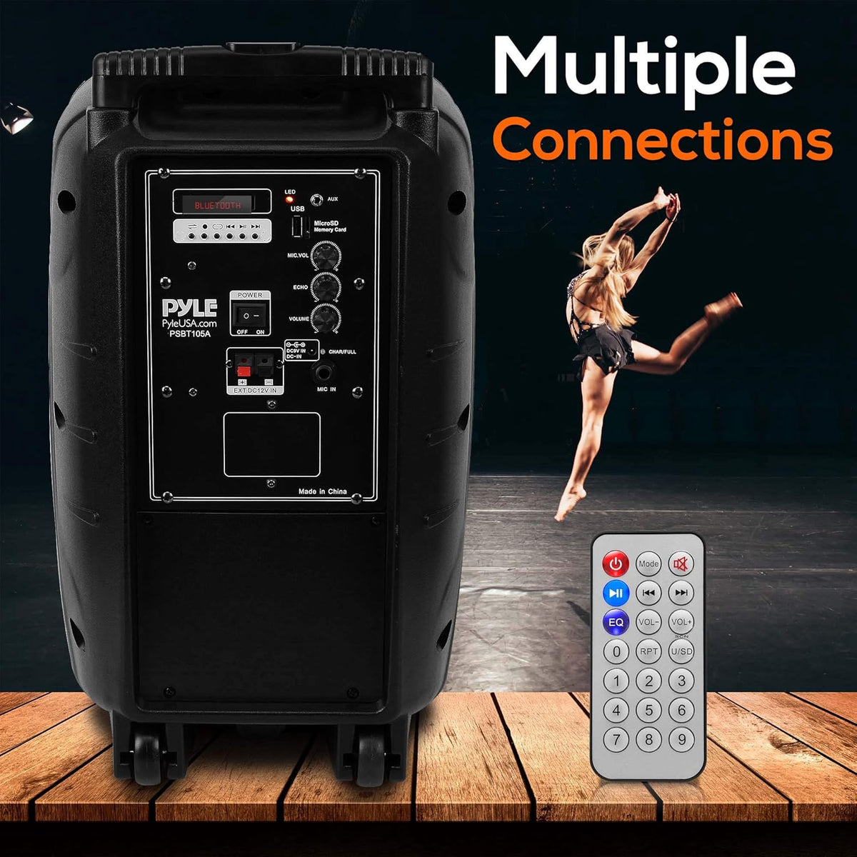 1000W Portable Bluetooth PA Speaker with UHF Wireless Microphone U413262