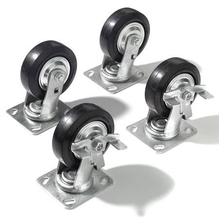 Caster Kit, 4 Swivel, 2 with Brakes, with Mounting Plate L940
