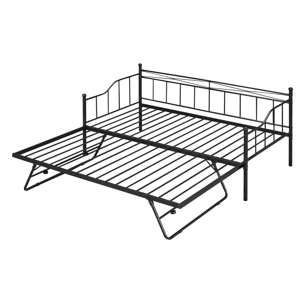 Black Twin Size Metal Daybed with Trundle G50990