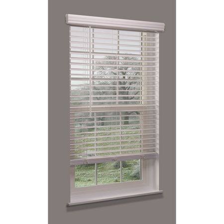 Cordless Faux Wood Blind, White, 21x22w x 52 W42047