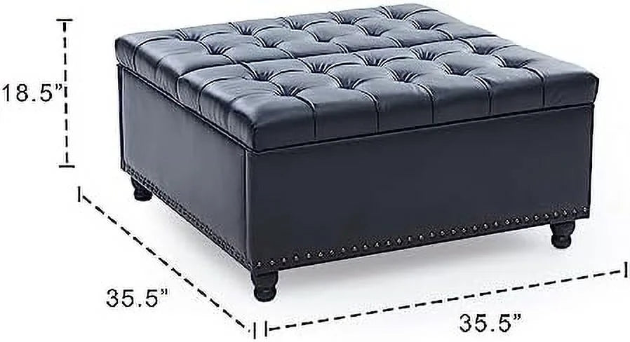 Large Square Tufted Upholstered Ottoman Bench M84787