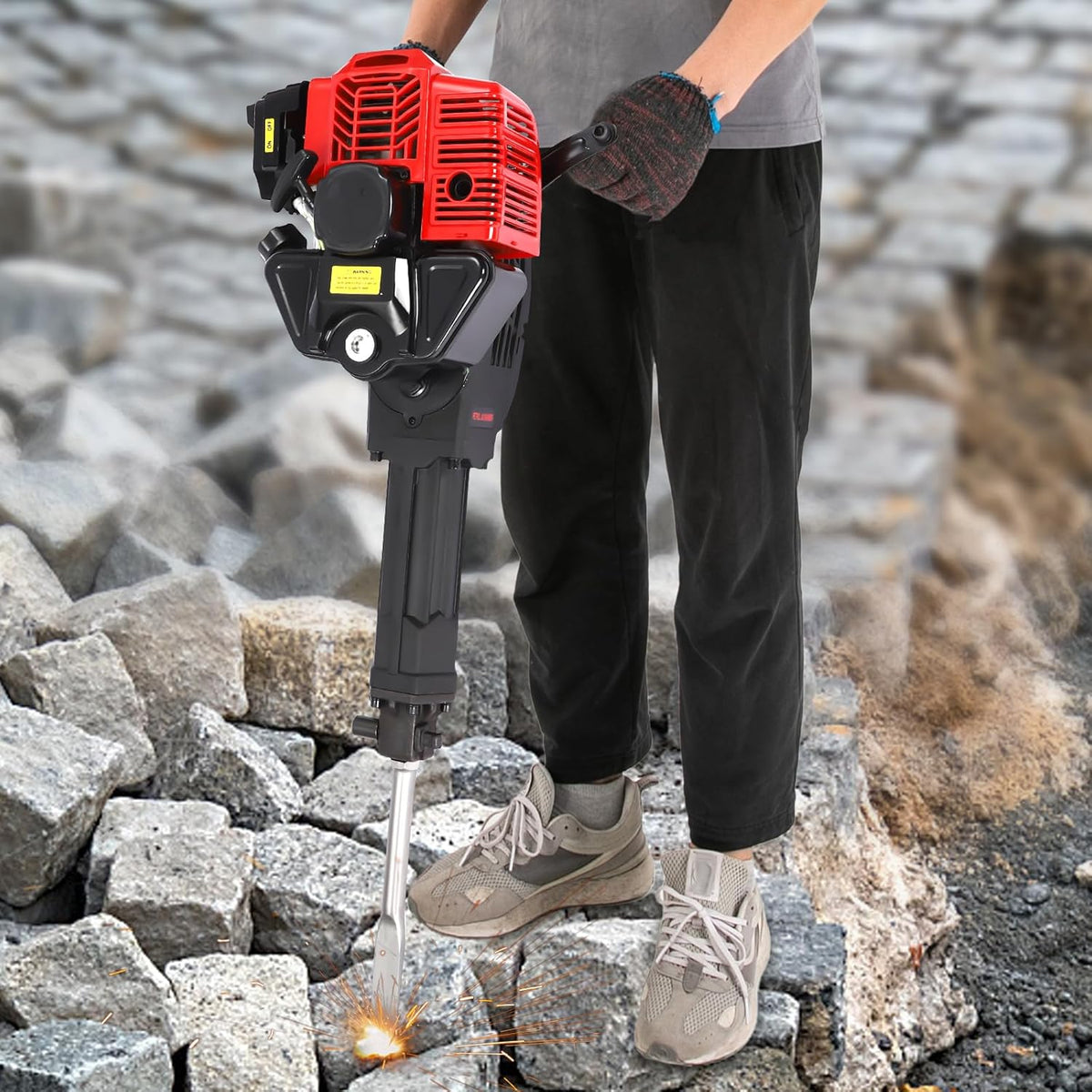 52CC 2 Stroke Gasoline Concrete Breaker with 2 Chisels O4542