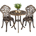 3-Piece Cast Aluminum Patio Bistro Table Set U9985