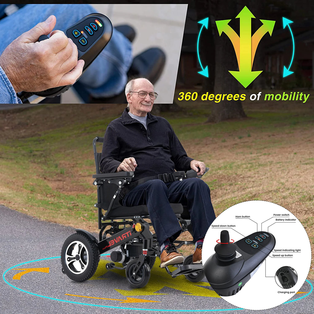 Lightweight Portable Folding Electric Wheelchair with Gel Seat Cushion S184239