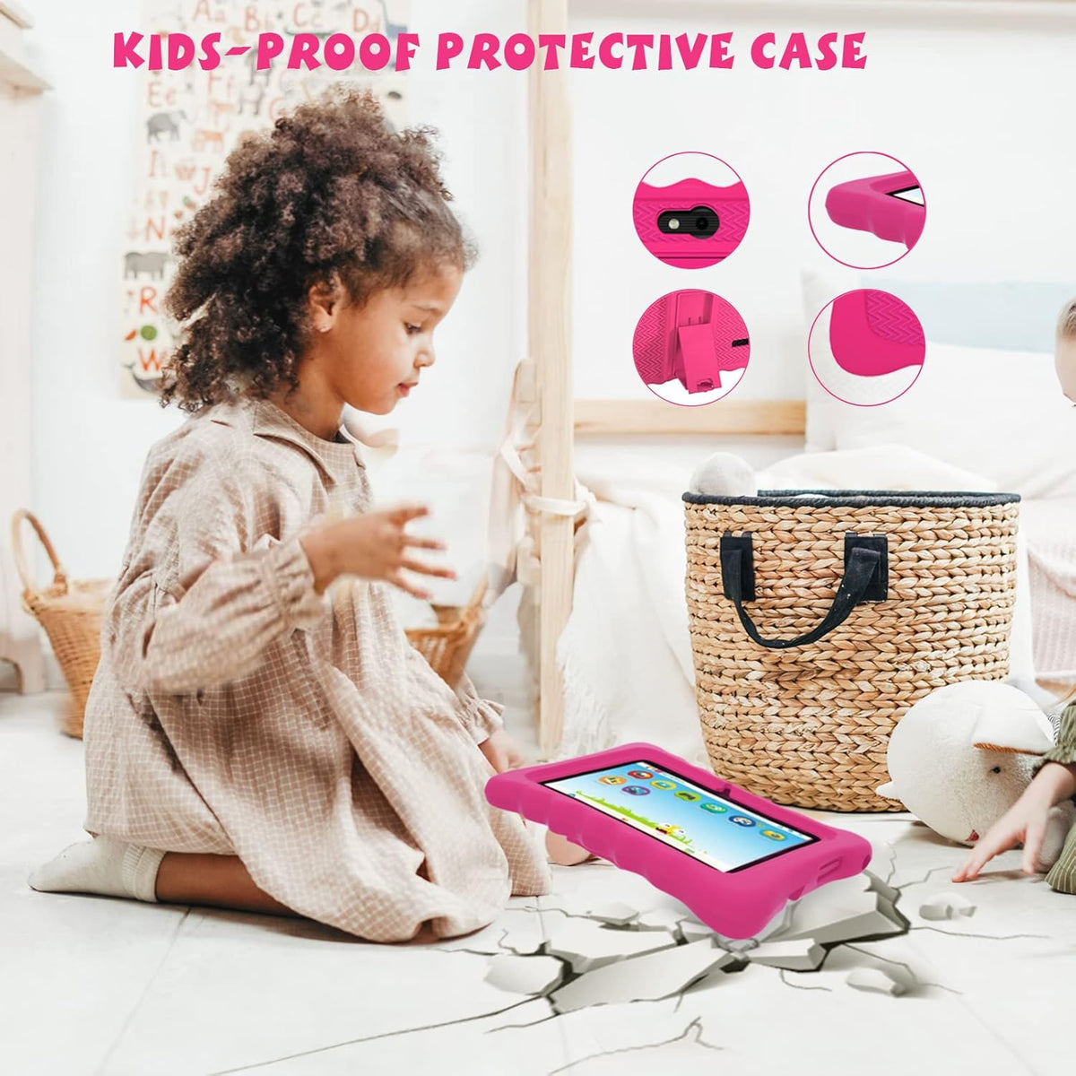 2 Pack Pink Kids Tablet with Kid-Proof Case K3357