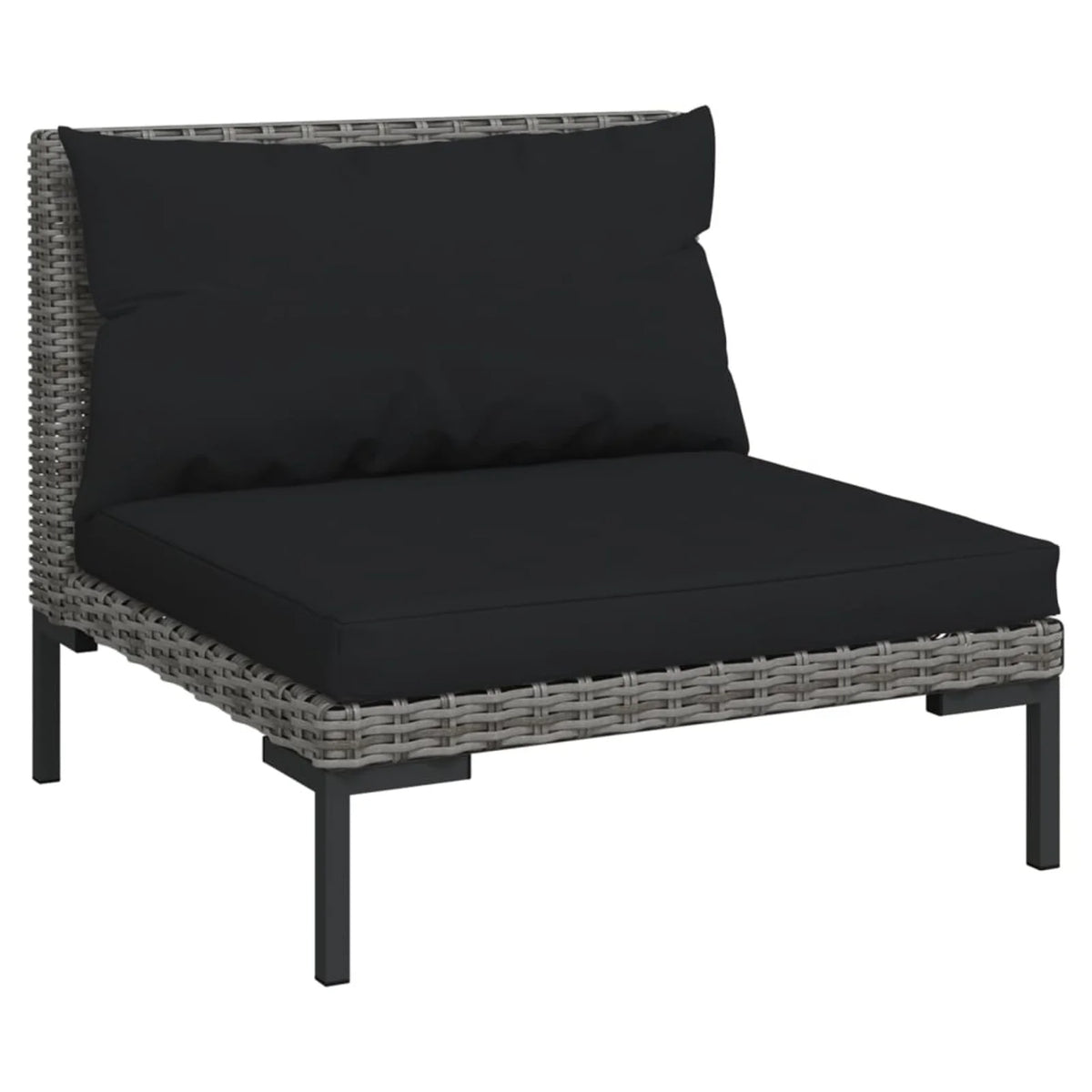 10 Piece Poly Rattan Dark Gray Patio Sectional Sofa Set with Cushions M465261