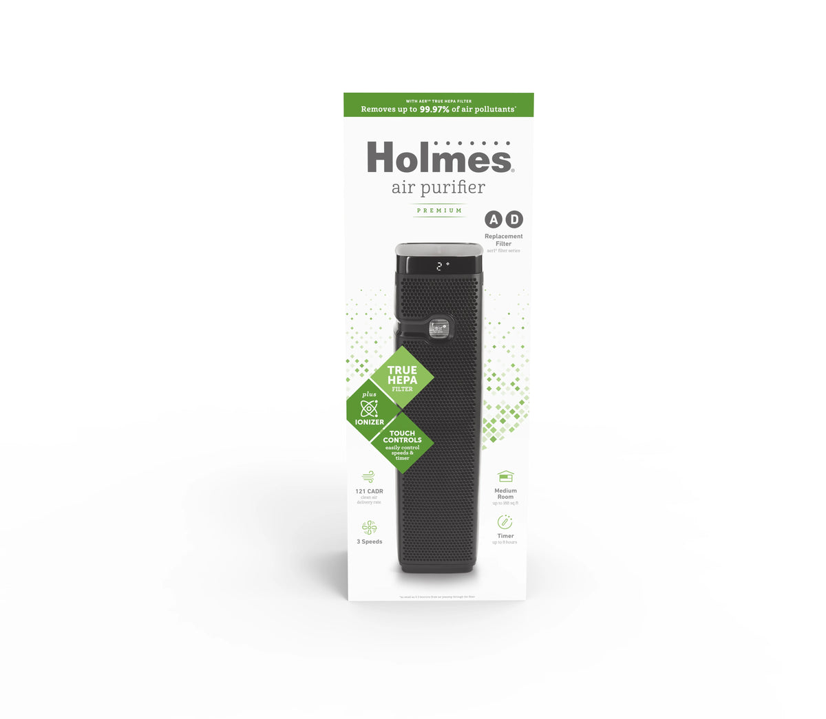 True Hepa Air Purifier Tower with Timer and Filter Light M3340