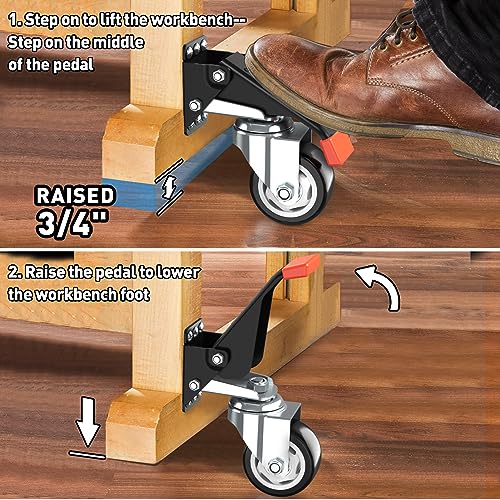 4 Pack Heavy Duty Retractable Caster Kit A8840