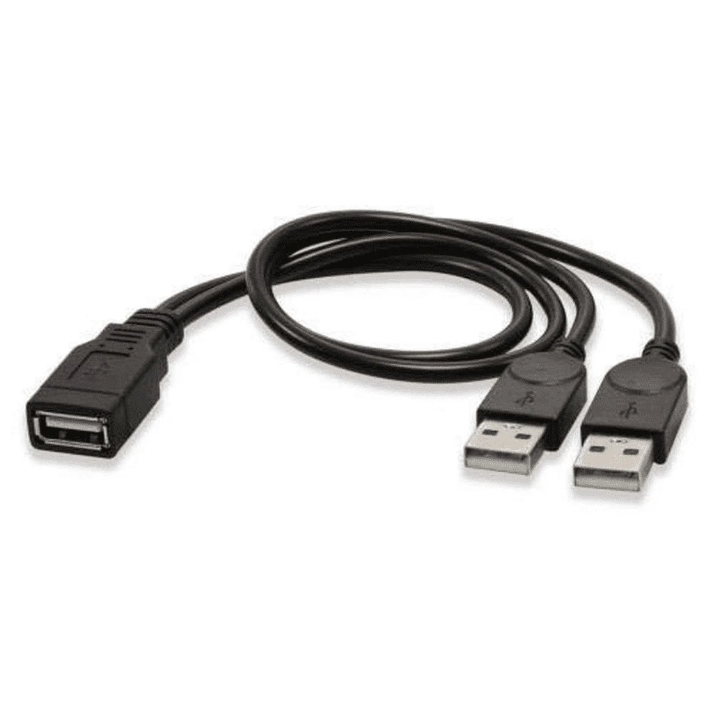 2.0 USB One Female Two Male Data Charging Cable 30cm H745024