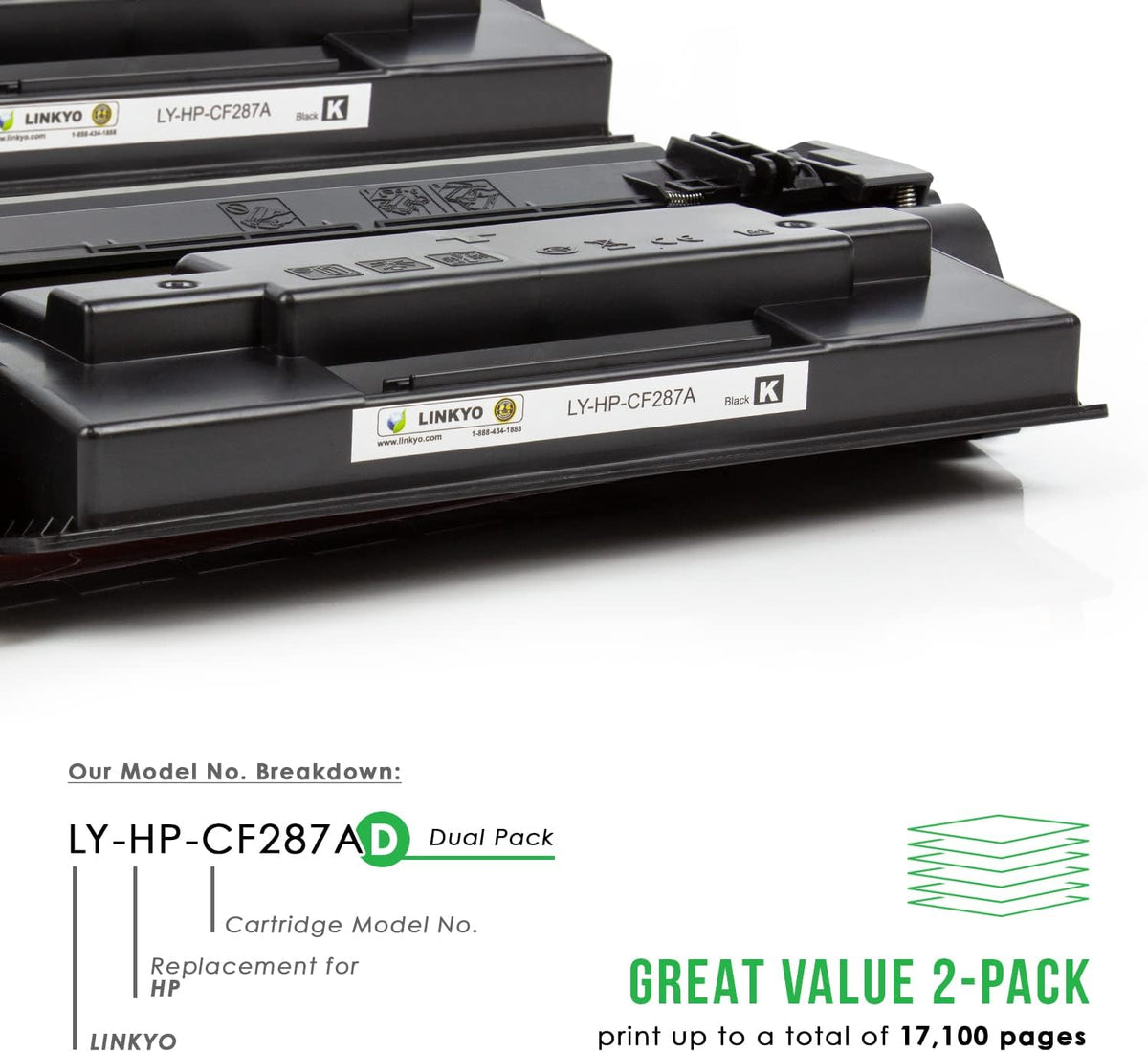 Compatible Toner Cartridge Replacement (Black, 2-Pack) K901