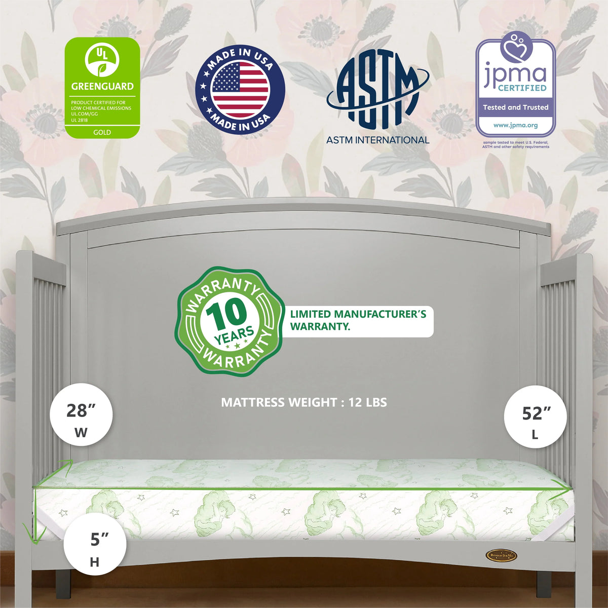 5 88 Coil Crib & Toddler Mattress D68860