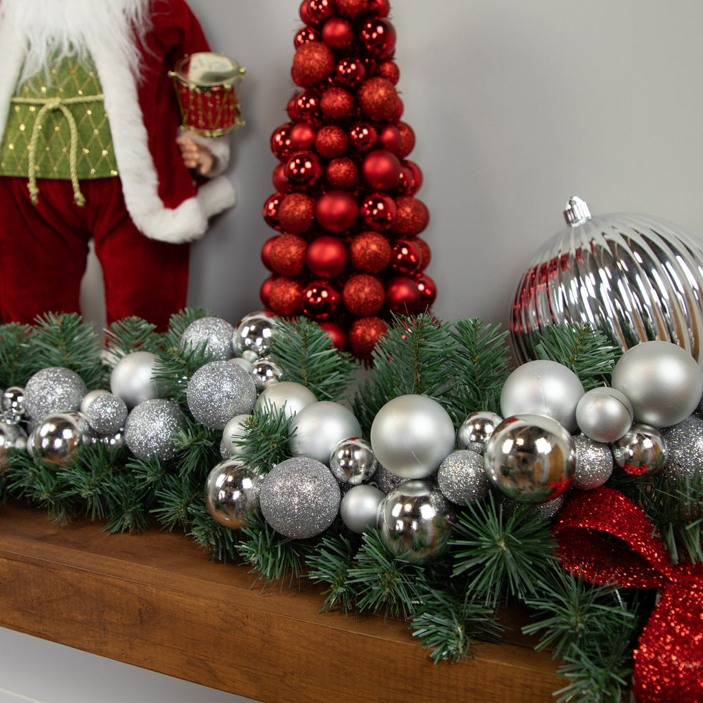 Silver Shatterproof Ball Christmas Garland S357
