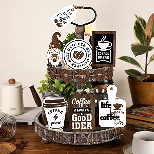 Two Tiered Tray with 11 Pcs Wooden Signs X120771