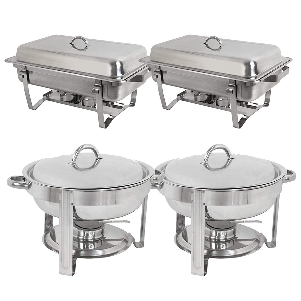 2 Rectangular + 2 Round Chafing Dishes Set H899