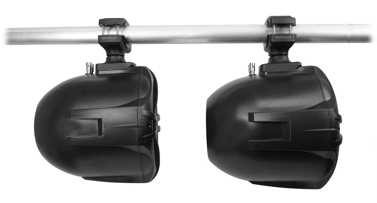 8" Black 600w Marine Wakeboard Tower Speakers with Amplifier Kit S6386