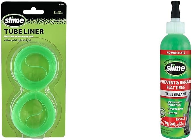 Bike Tube Protectors and Puncture Repair Sealant Bundle for 12-26 x 1.5′′-2.125′′ Tires and 8oz Sealant Bottle I80426