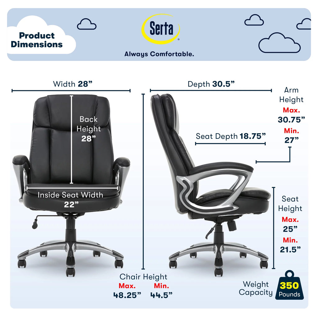 Black Faux Leather Executive Office Chair G2246