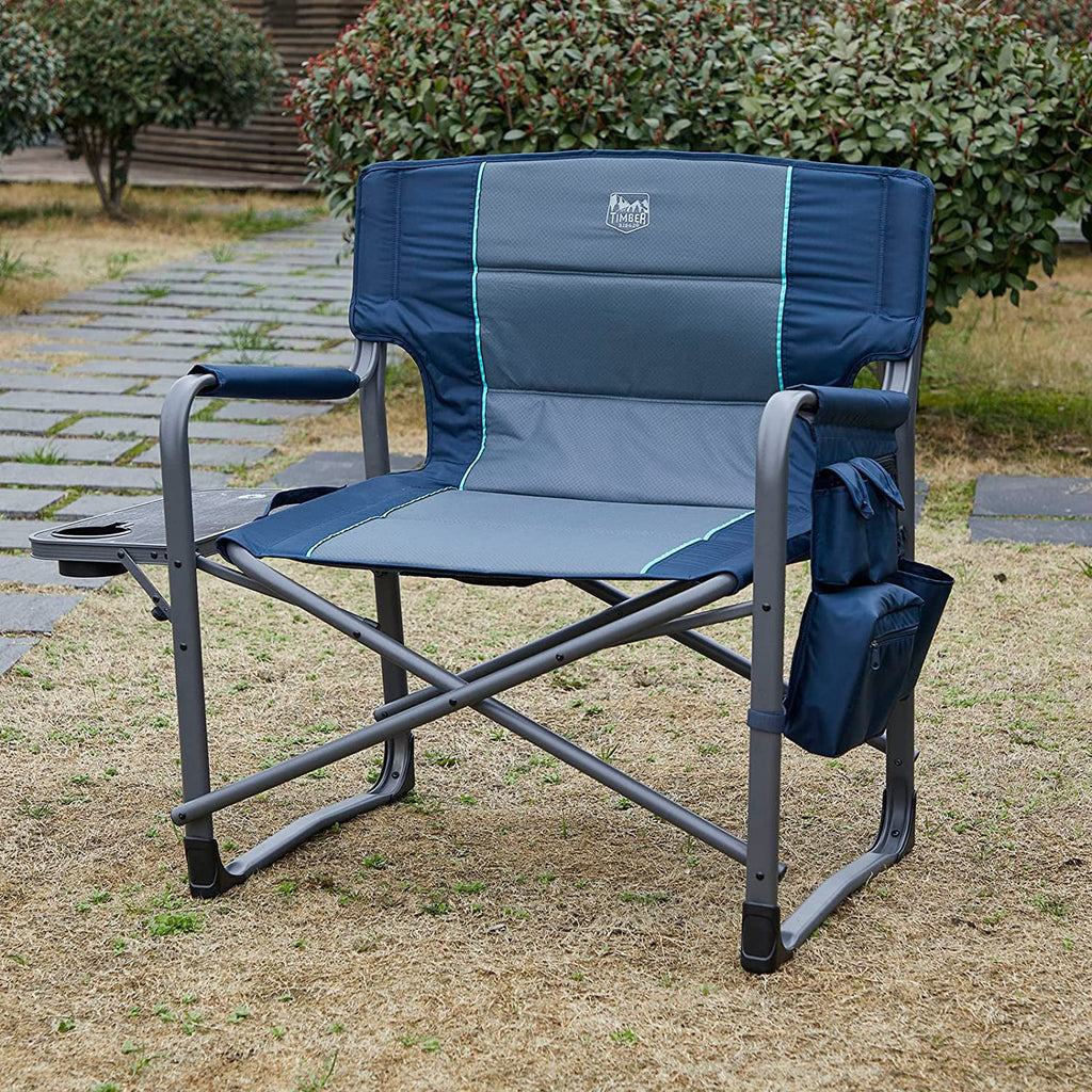 Oversized Heavy Duty Folding Camping Chair with Side Table and Side Pocket M435135