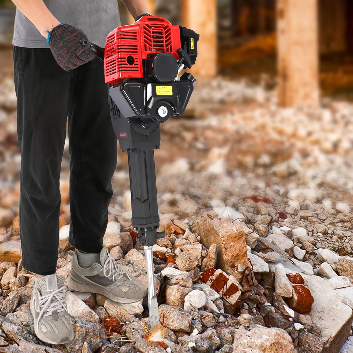 52CC 2 Stroke Gasoline Concrete Breaker with 2 Chisels O4542