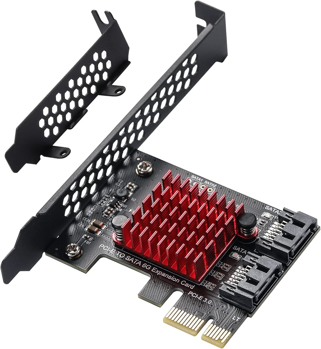PCIe SATA Card 8 Port with 8 SATA Cables and Low Profile Bracket, Pack of 2 A2565