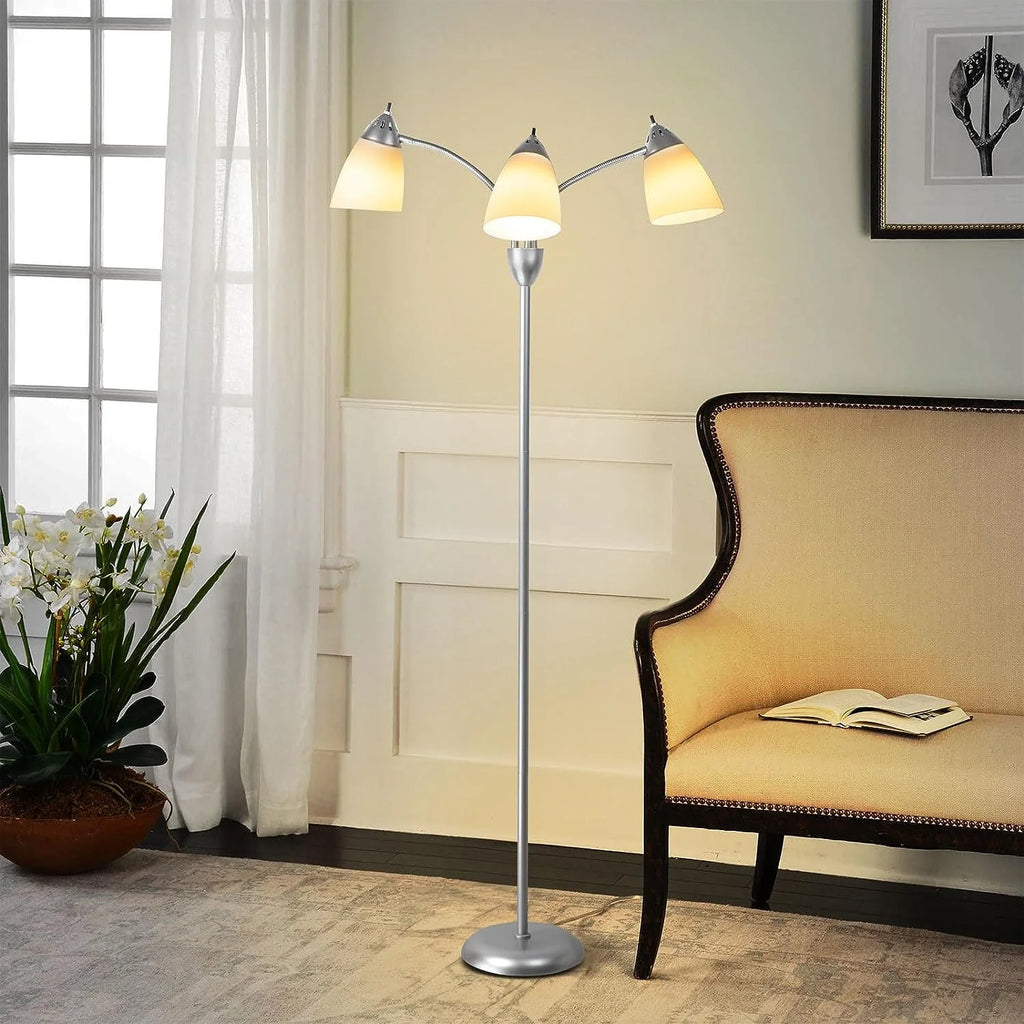 Black Tree Floor Lamp with 3 Adjustable Rotating Lights T113