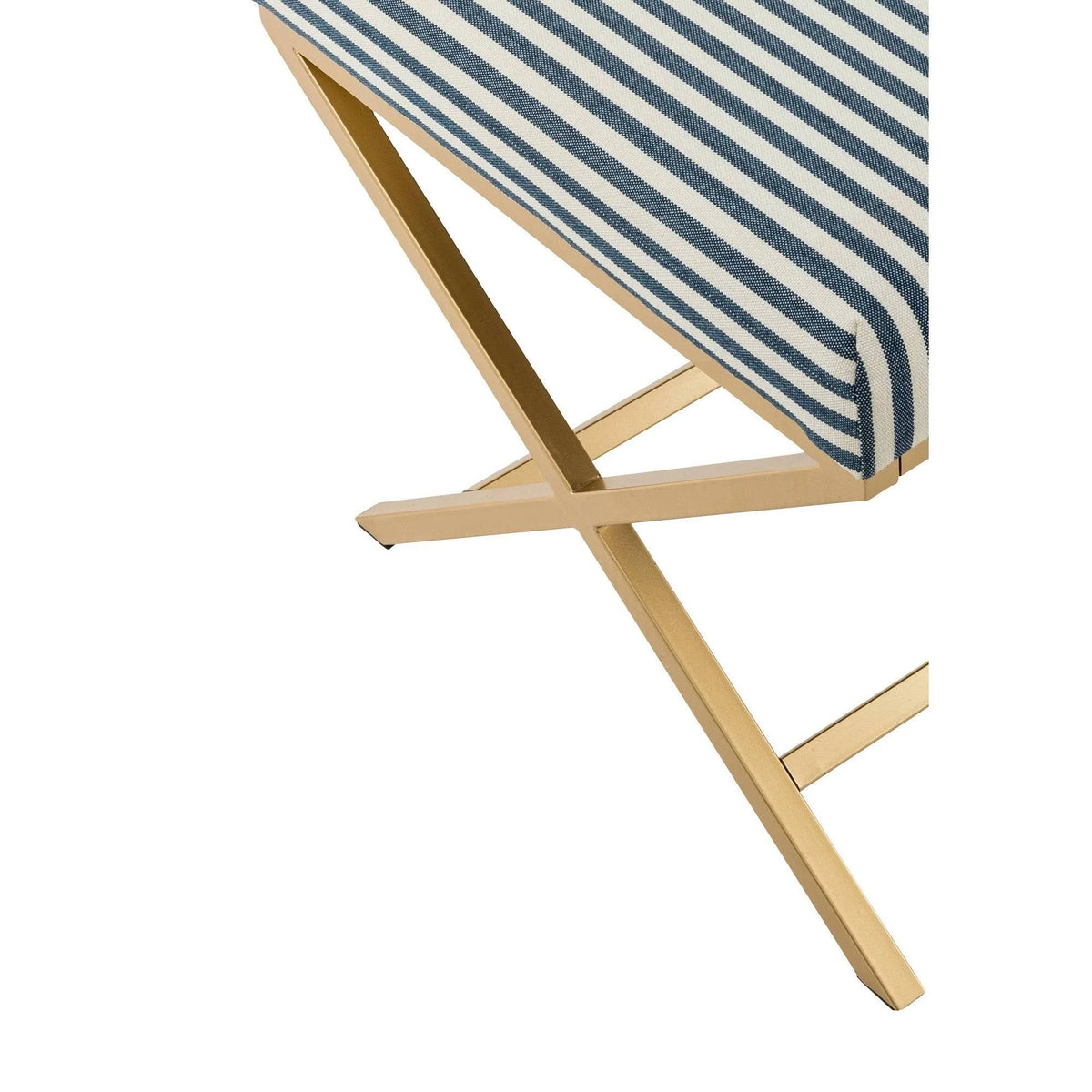 Navy Striped Square Ottoman T396