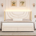 Full Size Velvet Upholstered Platform Bed Frame with 2 Drawers V977