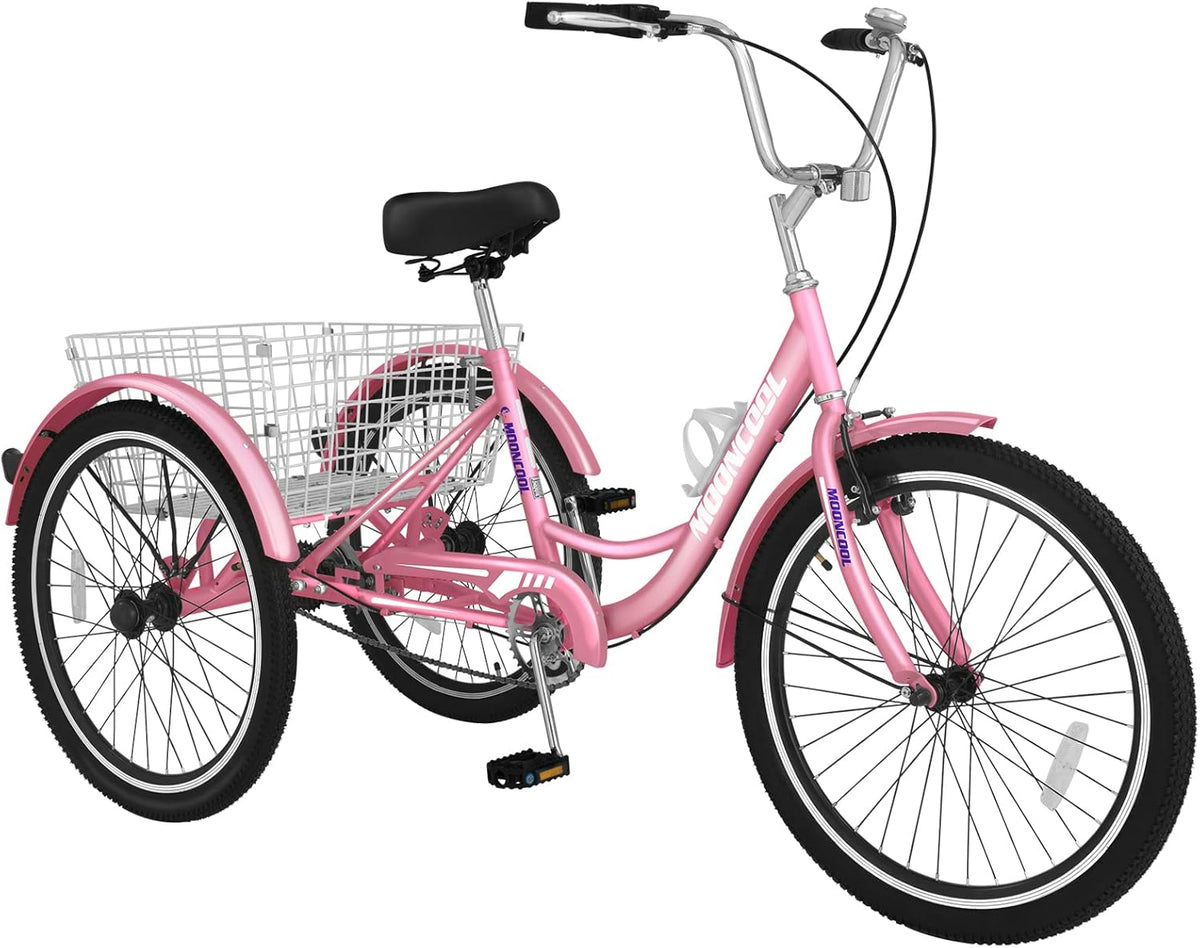 24 Inch Single Speed 3 Wheel Bicycle with Shopping Basket L27137