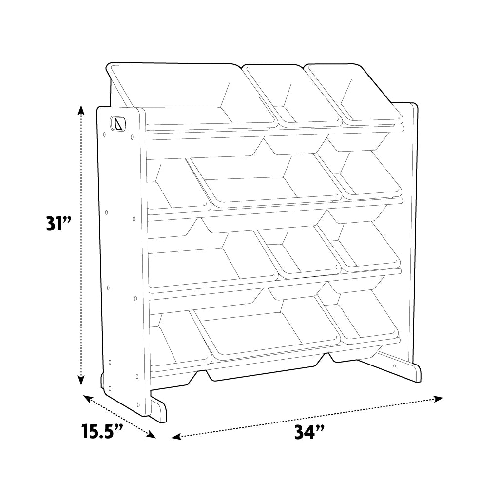 12 Bin Kids Toy Storage Organizer N67294
