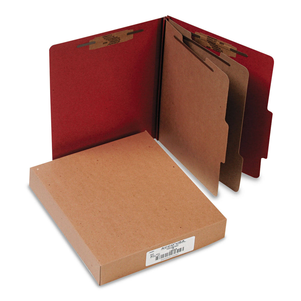 Earth Red 6-Section Classification Folders Letter 10/Box W53567