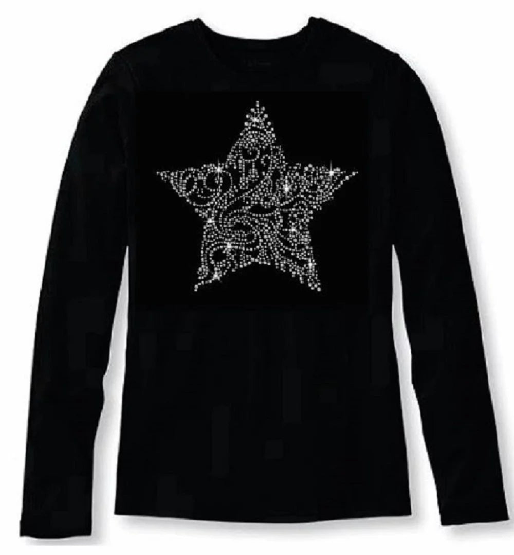 Christmas Crystal Floral Star Women's T-Shirt D383