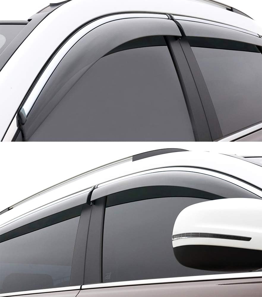 Car Window Visor Vent Shade Deflector Sun/Rain/Fog Guards Pack of 2 F7898