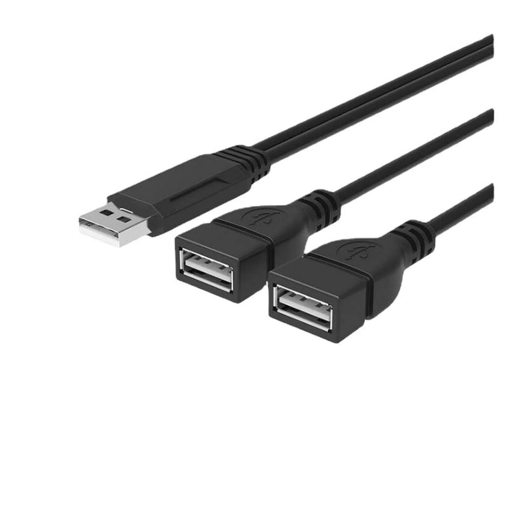 2.0 USB One Female Two Male Data Charging Cable 30cm H745024