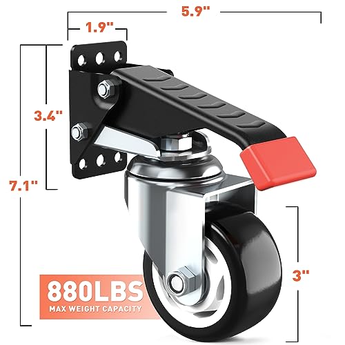 4 Pack Heavy Duty Retractable Caster Kit A8840