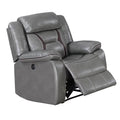 Grey Leatherette Power Glider Recliner with USB Dock H488134