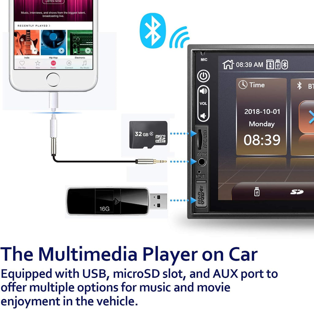 7 Inch Touch Screen Car Stereo with Bluetooth J513395