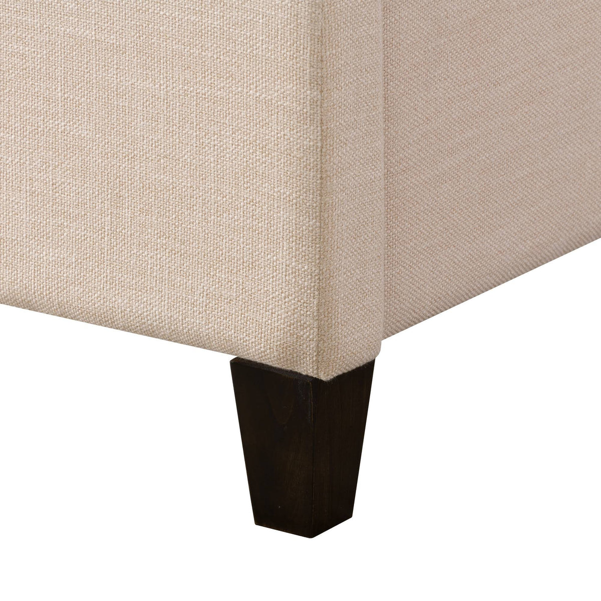 Cream Fabric Channel-Tufted Bed Frame Queen X30212