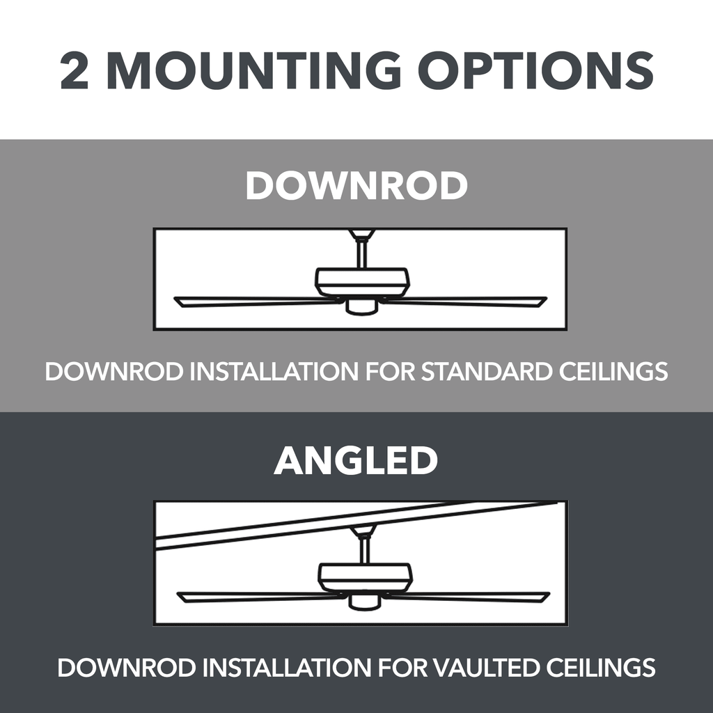 52" Matte Black Indoor Ceiling Fan with Light N748
