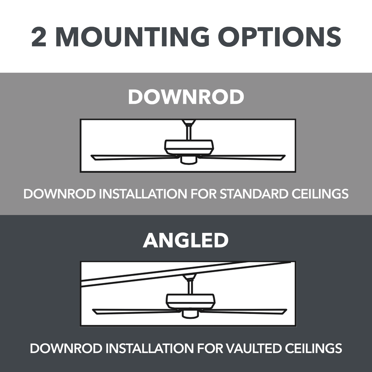 52" Matte Black Indoor Ceiling Fan with Light N748