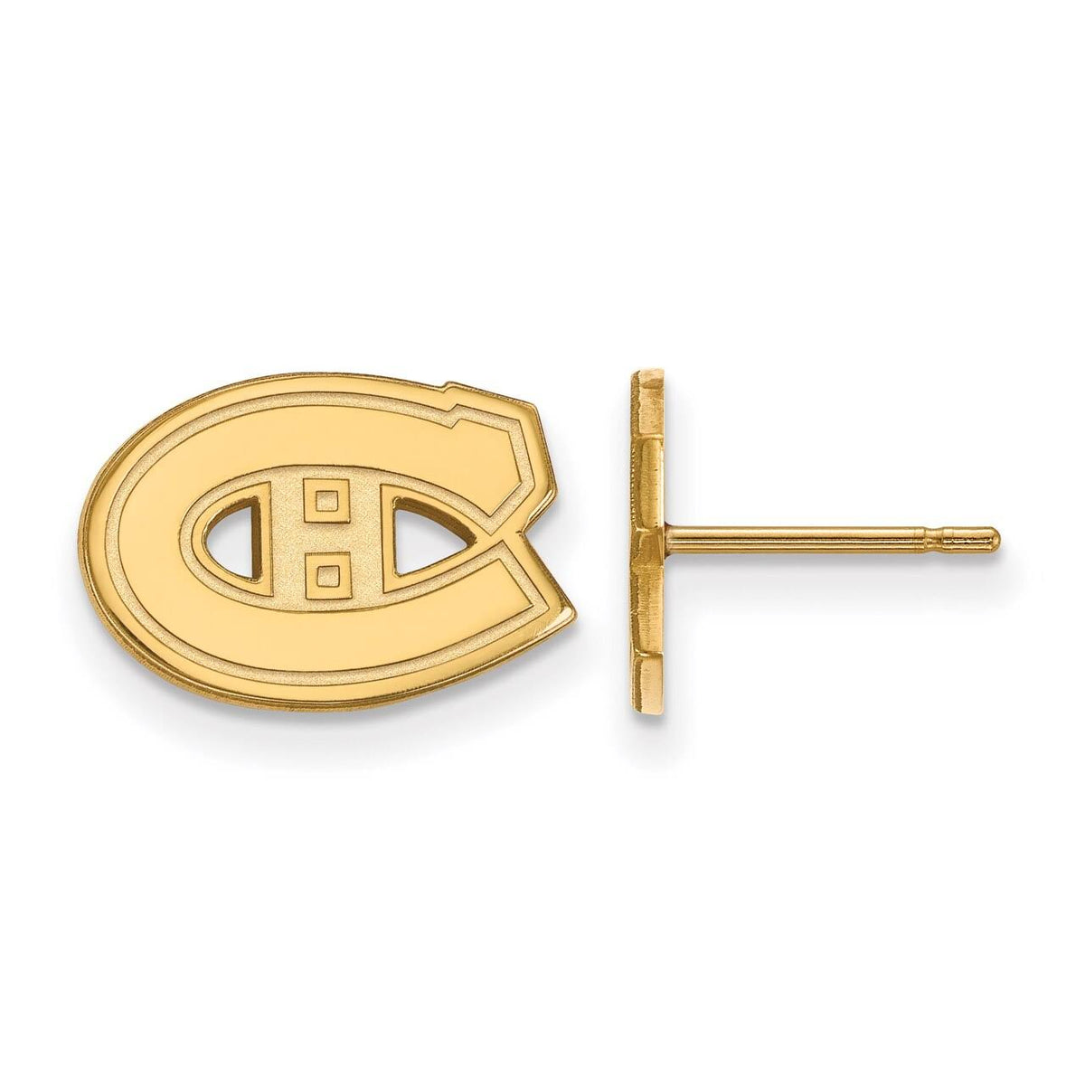10k Yellow Gold NHL Montreal Canadiens Post Earrings W8430