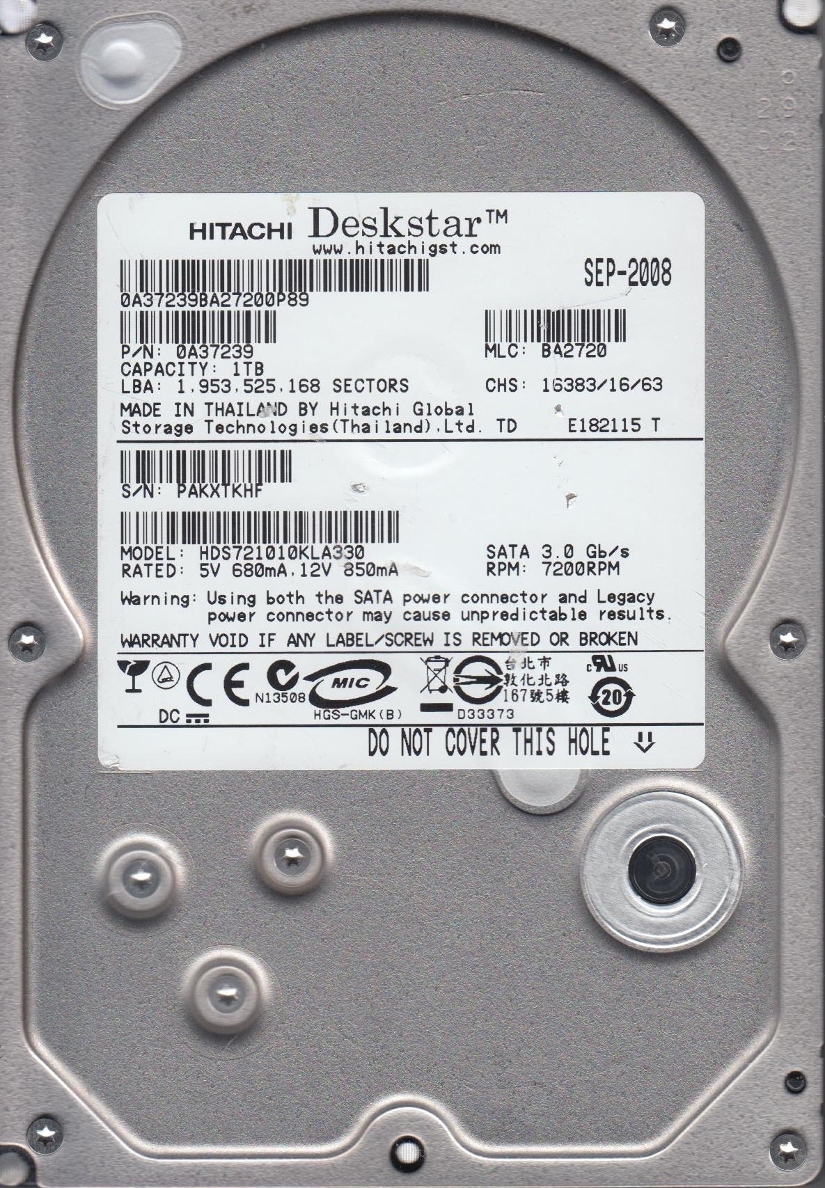 1TB SATA 3.5 Hard Drive Q738
